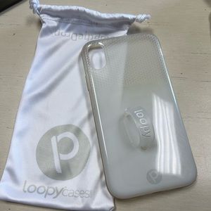 Fits iPhone XR. See pic for screen size. Good used condition